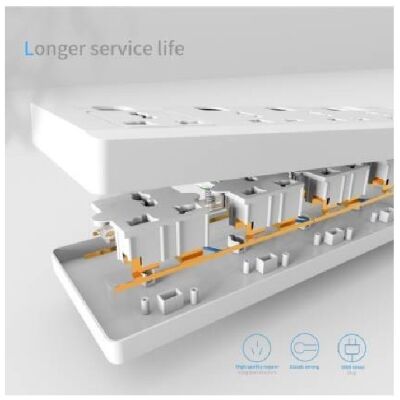 Cablet 4040-18, 4 Universal Sockets, 4 Switches and 1.8m Heavy Duty Cable Extension Board (White)