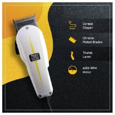 WAHL 08466-424 Hair Clipper Runtime: 0 min Trimmer for Men (White, Black)