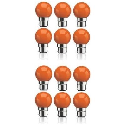 Syska 0.5 W Standard B22 LED Bulb (Orange, Pack of 12)